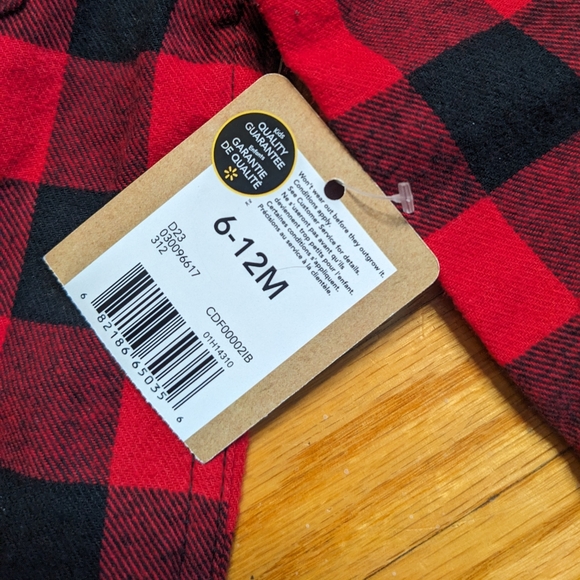 NWT Flannel Lumberjack Canadiana Button Up Shirt 6 - 12 months kids boys shirt - Picture 3 of 10